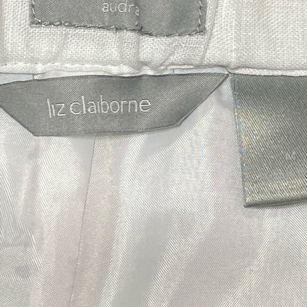 Liz Claiborne 100% white linen capri pants - Picture 4 of 4